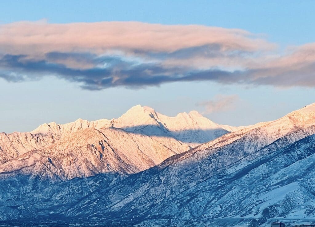 Snow covered mountains in Utah.